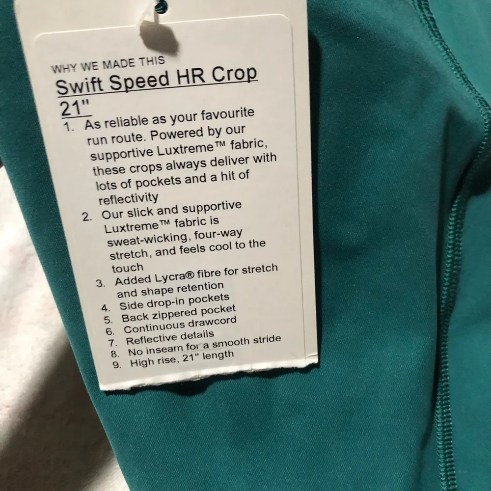 New Lululemon leggings Swift Speed Swift Speed High-Rise Crop 21" - Picture 8 of 13